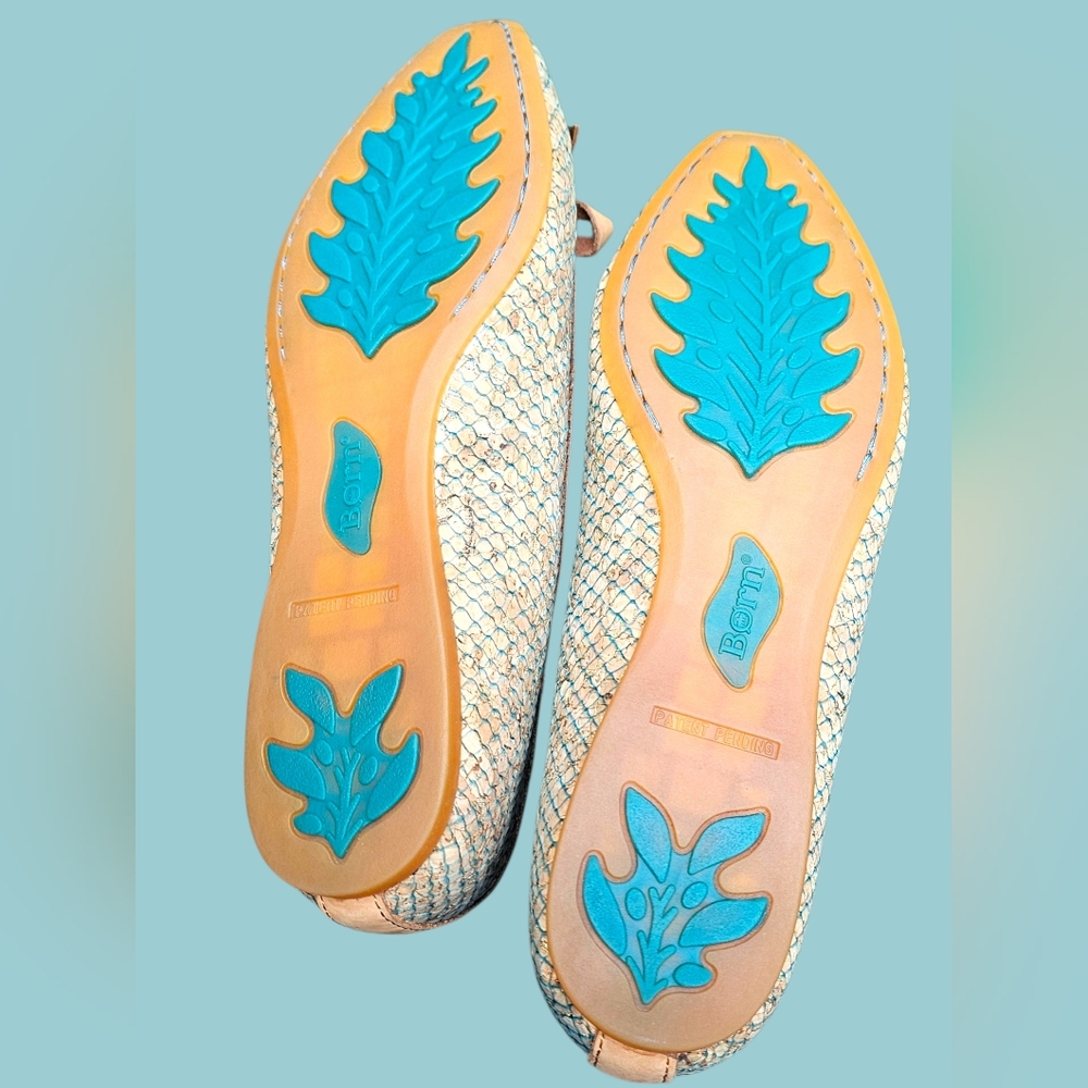 Born Aqua Snake Cork Carri Flats - Picture 4 of 6